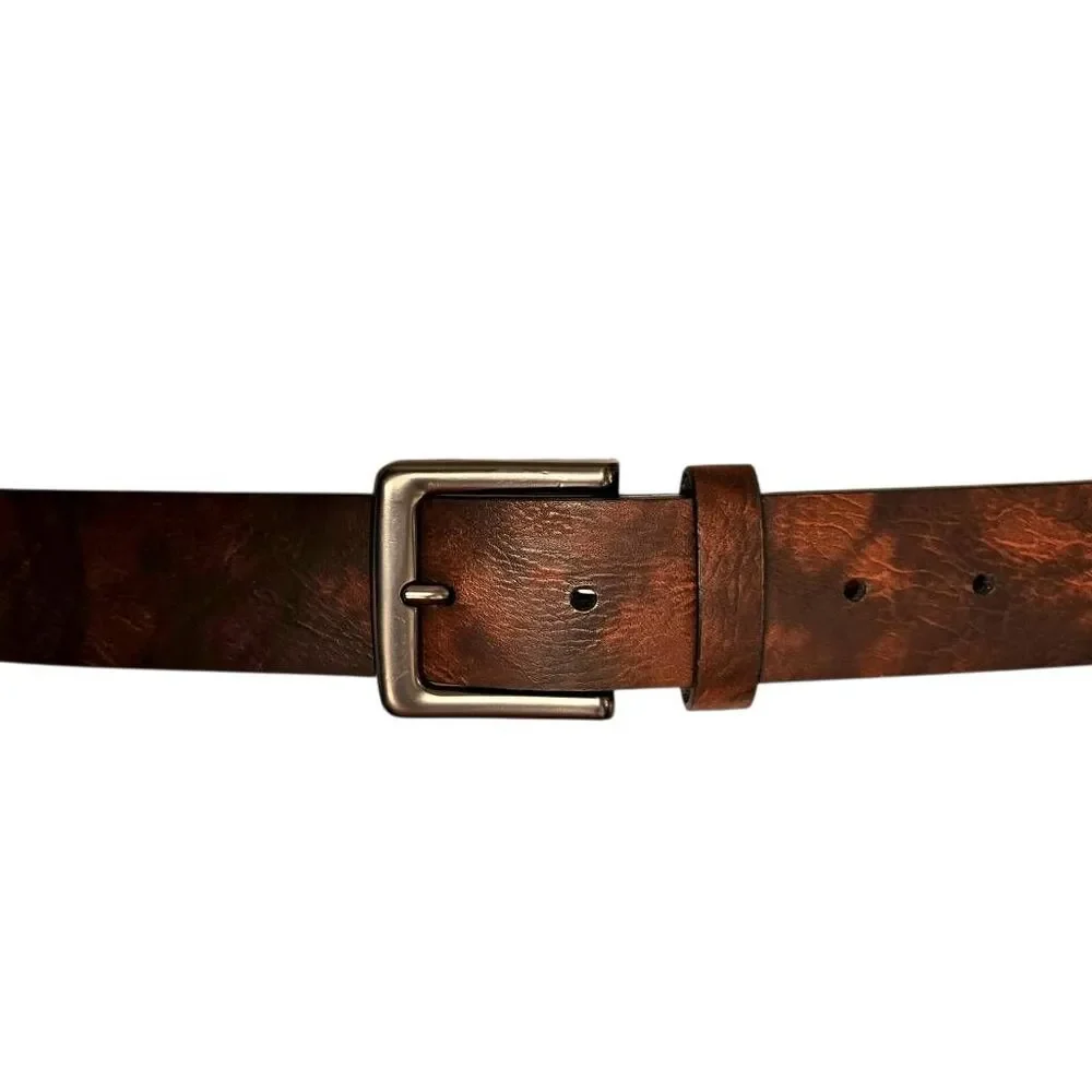 grunge mud-wash leather belt